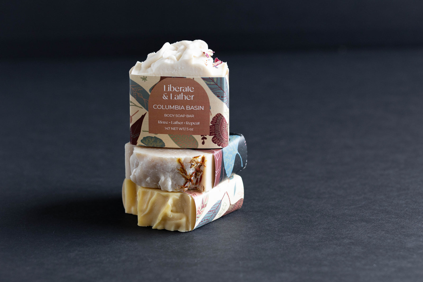Bars of home made soaps.