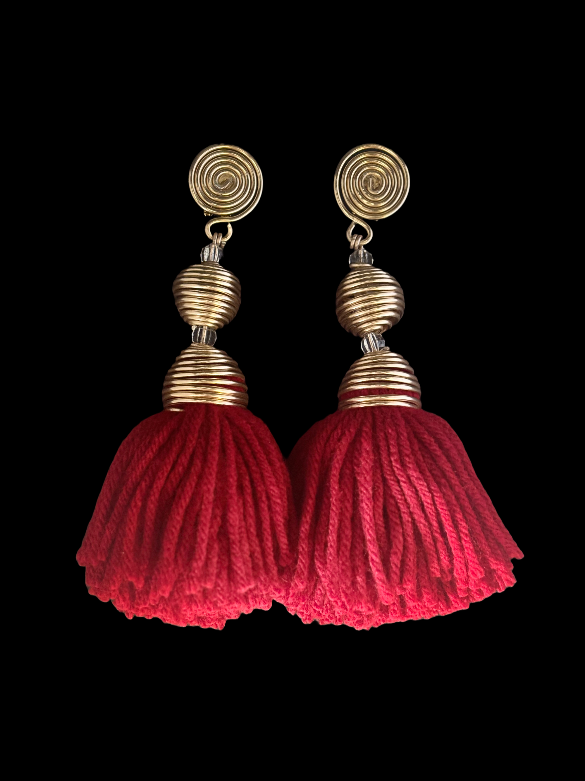 Ama Red and Gold Tassel Earrings: Born to Stand Out